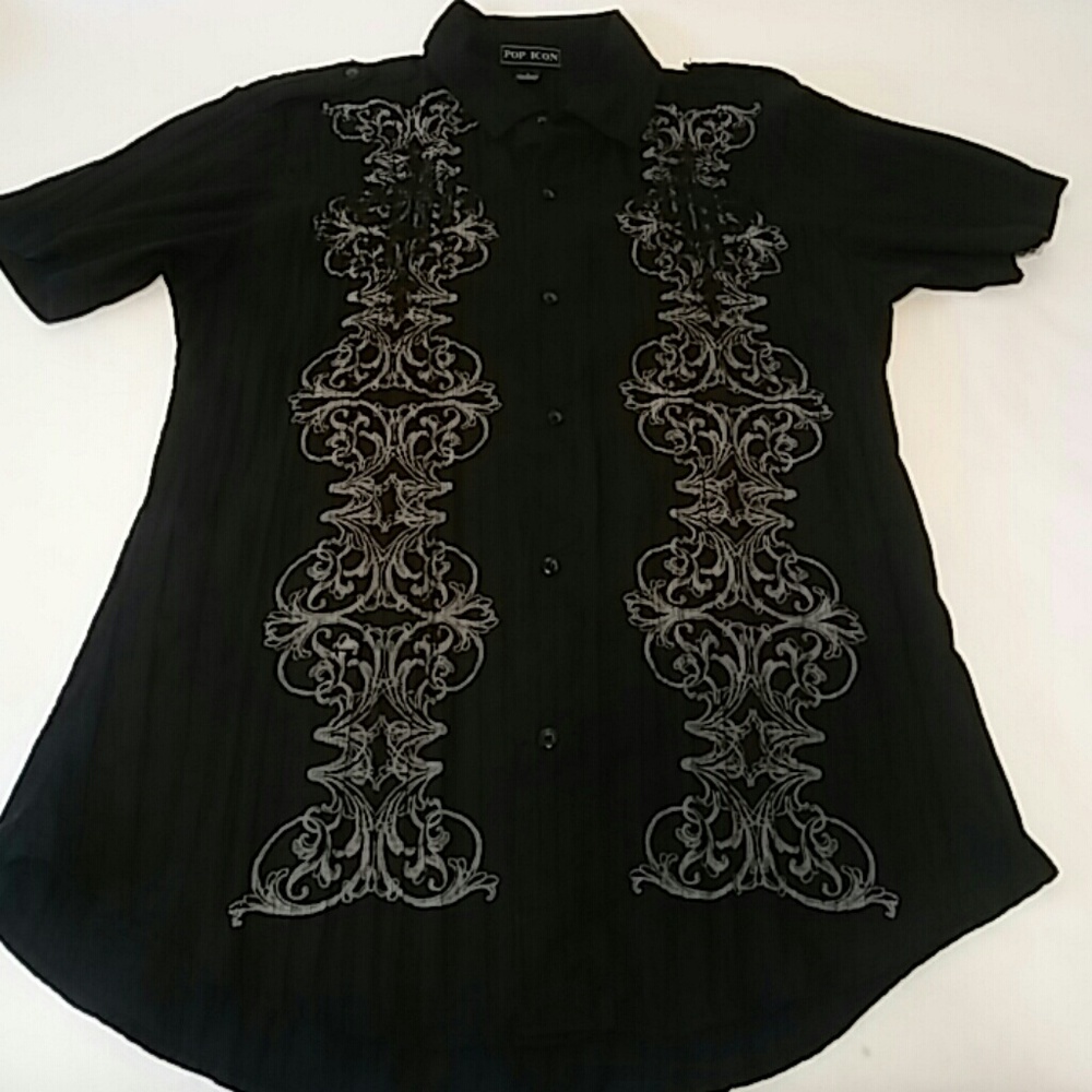 Pop Icon Graphic Design Men's Large Black Shirt